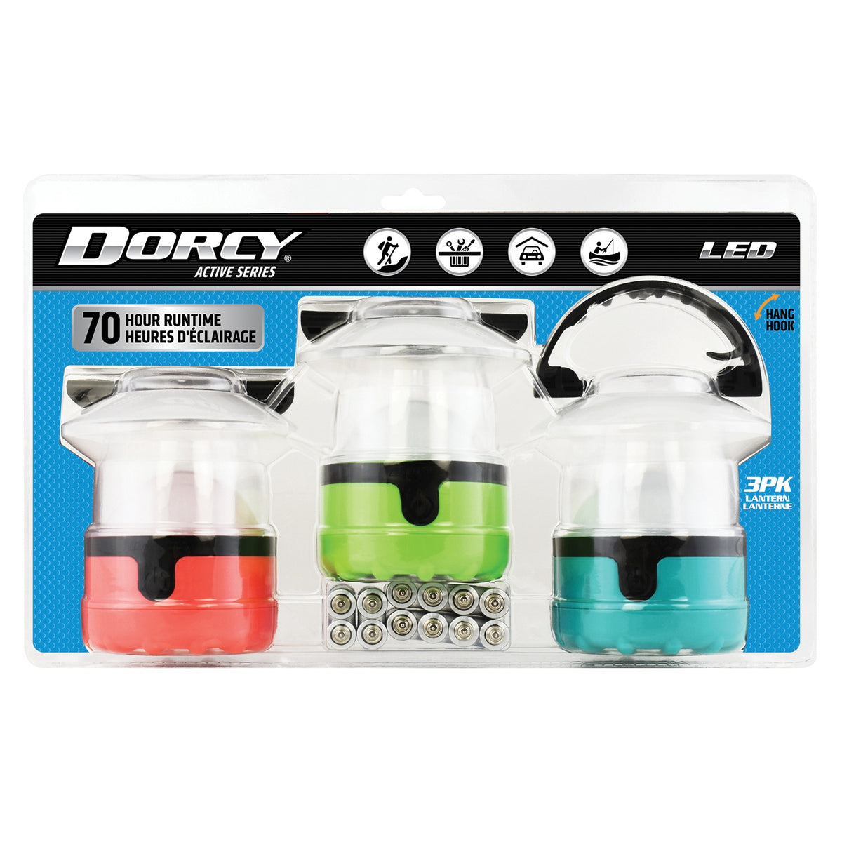 Dorcy LED Mini Lanterns with Batteries, 3 Pack