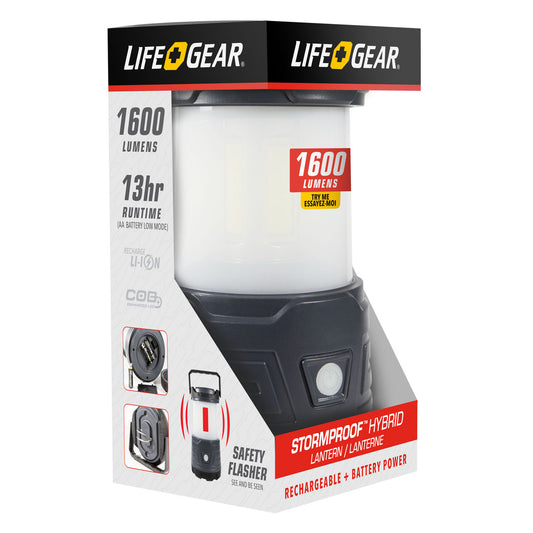 LifeGear 1,600-Lumen Hybrid Battery/USB-Rechargeable Multi-Mode LED