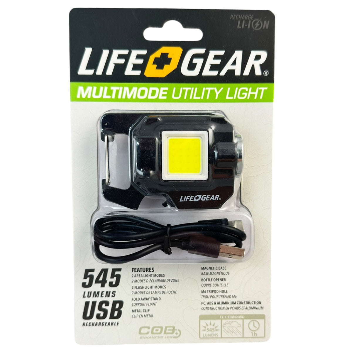 LifeGear 545-Lumen USB-Rechargeable Multi-Mode LED Utility Light - 2