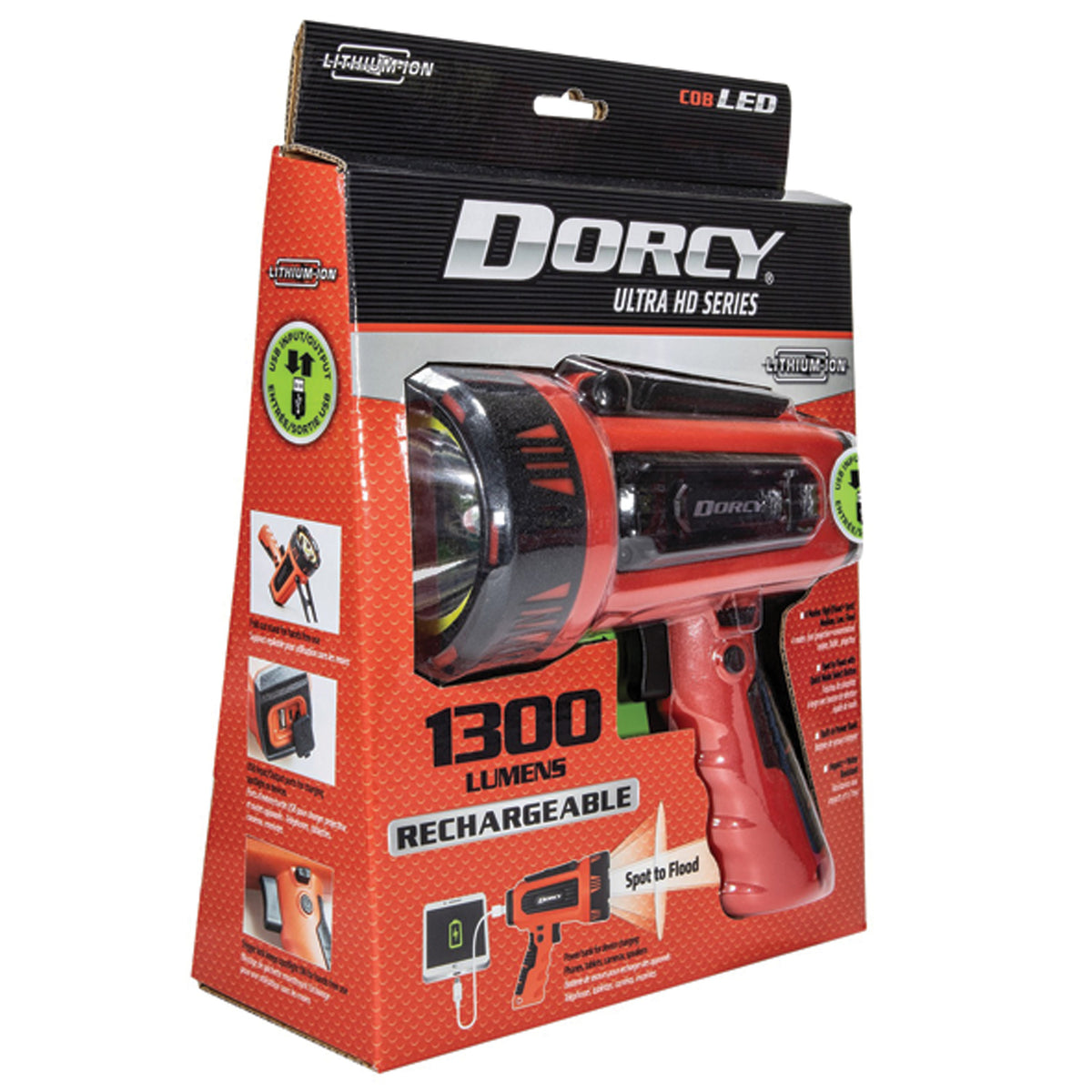 Dorcy Ultra HD 1,300-Lumen Rechargeable Spotlight + Power Bank - 3