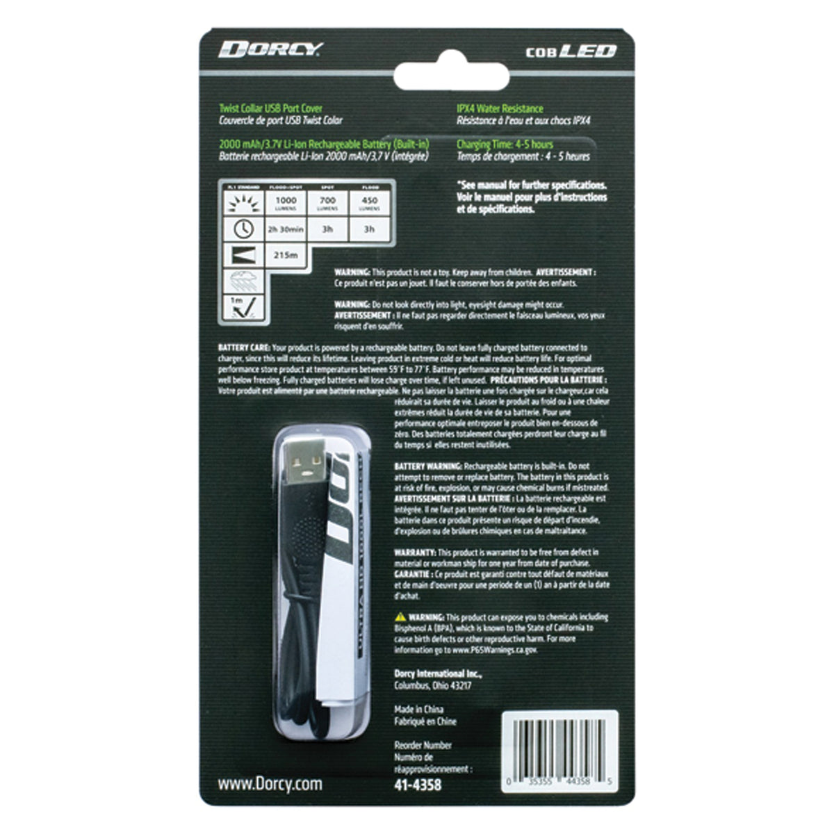 Dorcy 1,000-Lumen USB Rechargeable Flashlight - 9