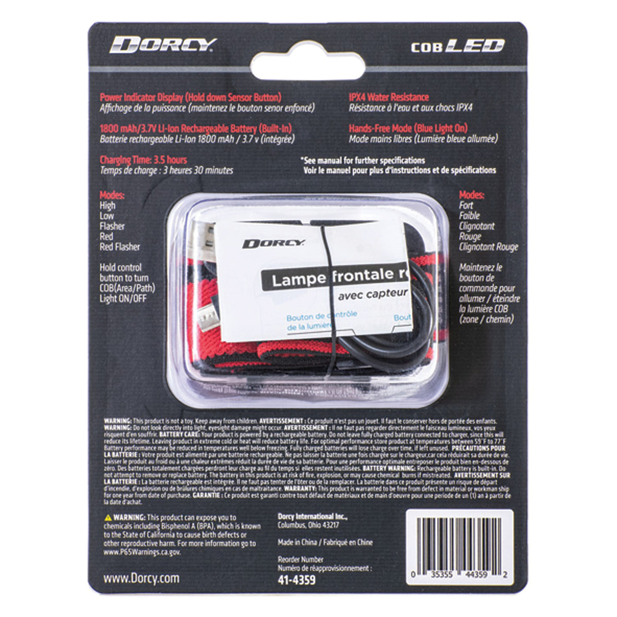 Dorcy 330-Lumen USB Rechargeable Motion Sensor Headlamp - 8
