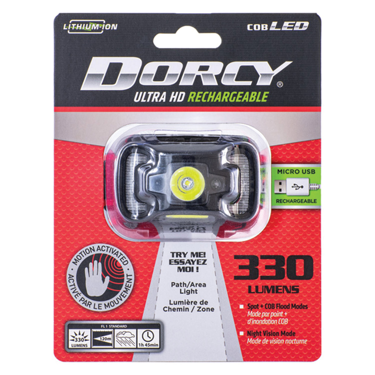 Dorcy 330-Lumen USB Rechargeable Motion Sensor Headlamp - 3
