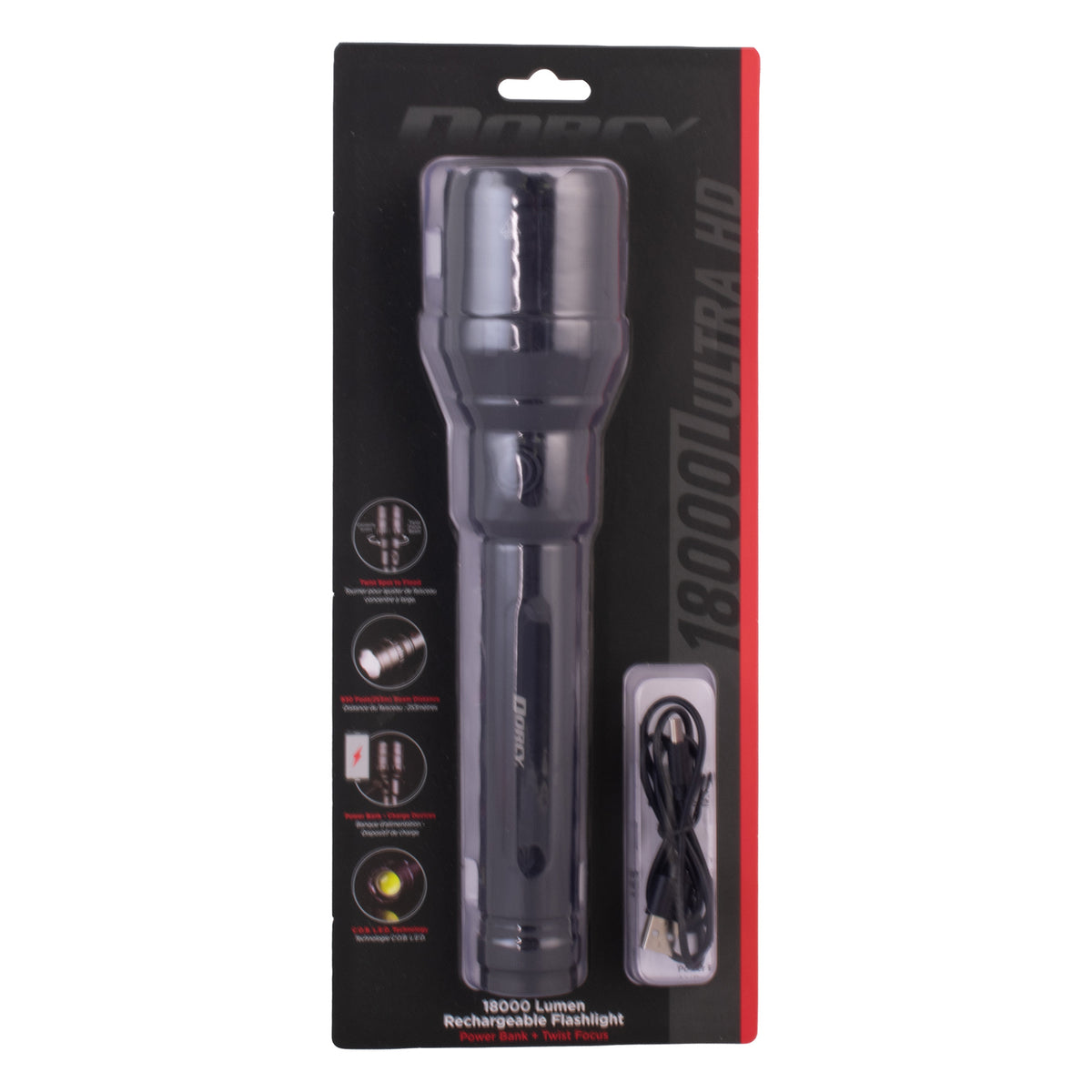 Dorcy Ultra HD Series USB-Rechargeable LED 9,000-Lumen Aluminum Flashlight - 5
