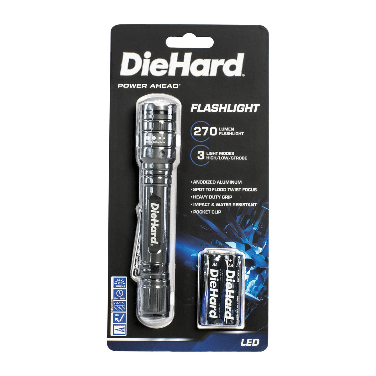 DieHard 270-Lumen Aluminum Twist-Focus Flashlight - 6