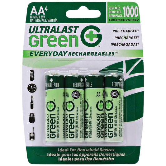 Ultralast Green Everyday Rechargeables AA NIMH Batteries