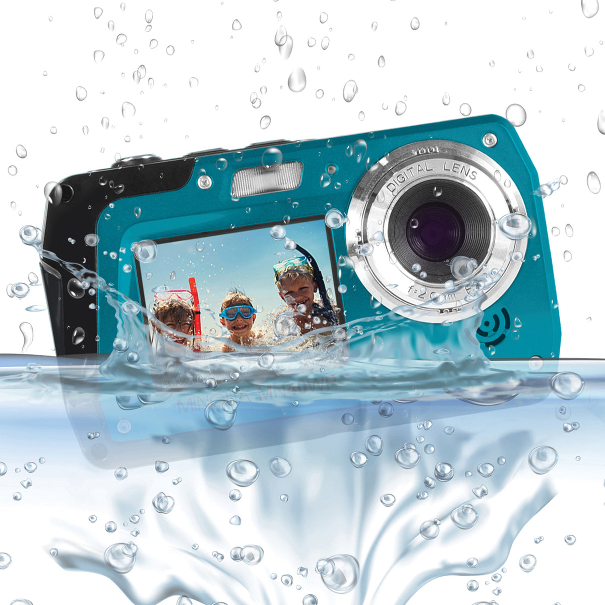 Minolta 48.0-Megapixel Waterproof Digital Camera (Blue) - 4