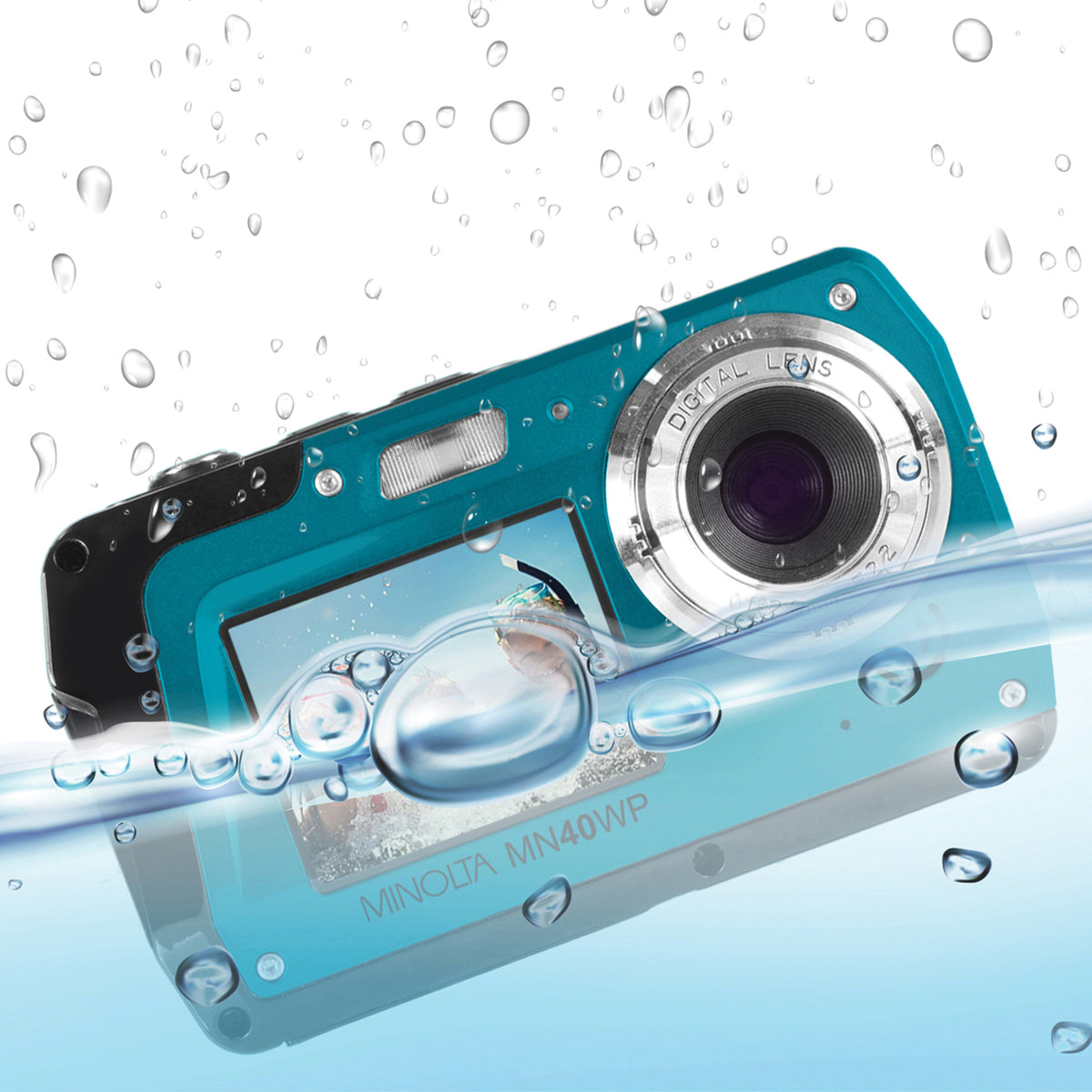 Minolta 48.0-Megapixel Waterproof Digital Camera (Blue) - 5