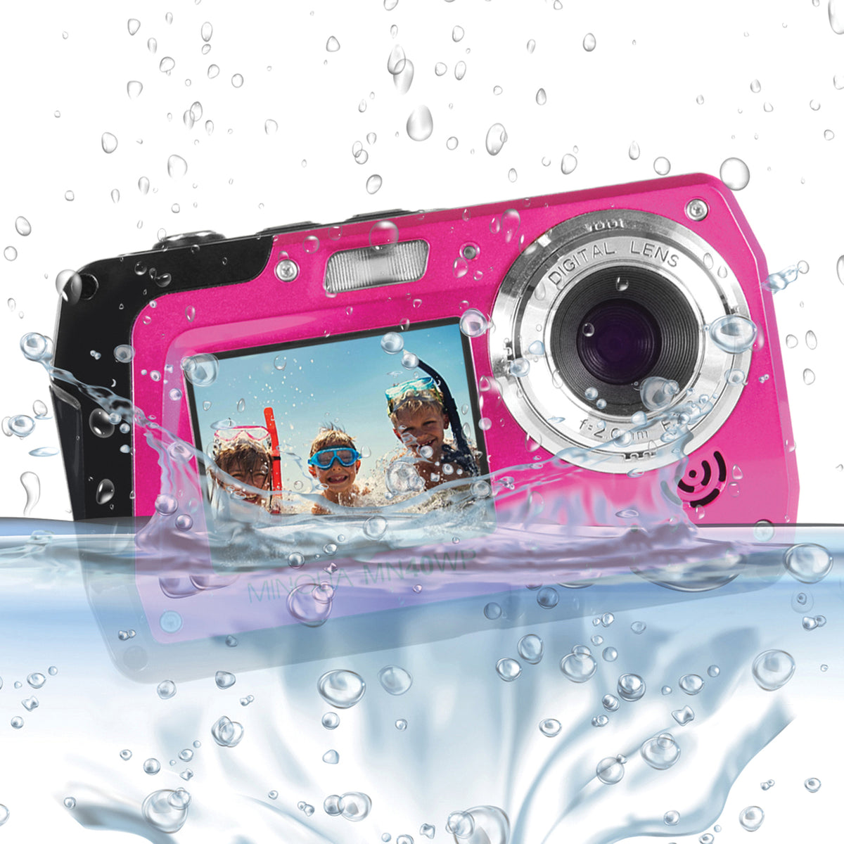 Minolta 48.0-Megapixel Waterproof Digital Camera (Pink) - 4