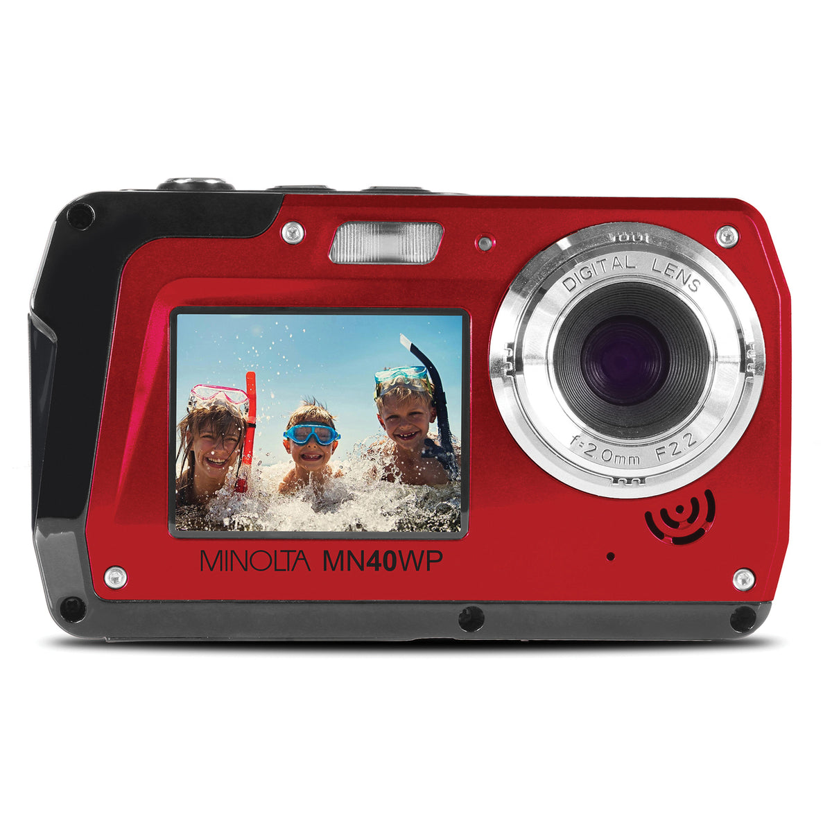 Minolta 48.0-Megapixel Waterproof Digital Camera (Red) - 6