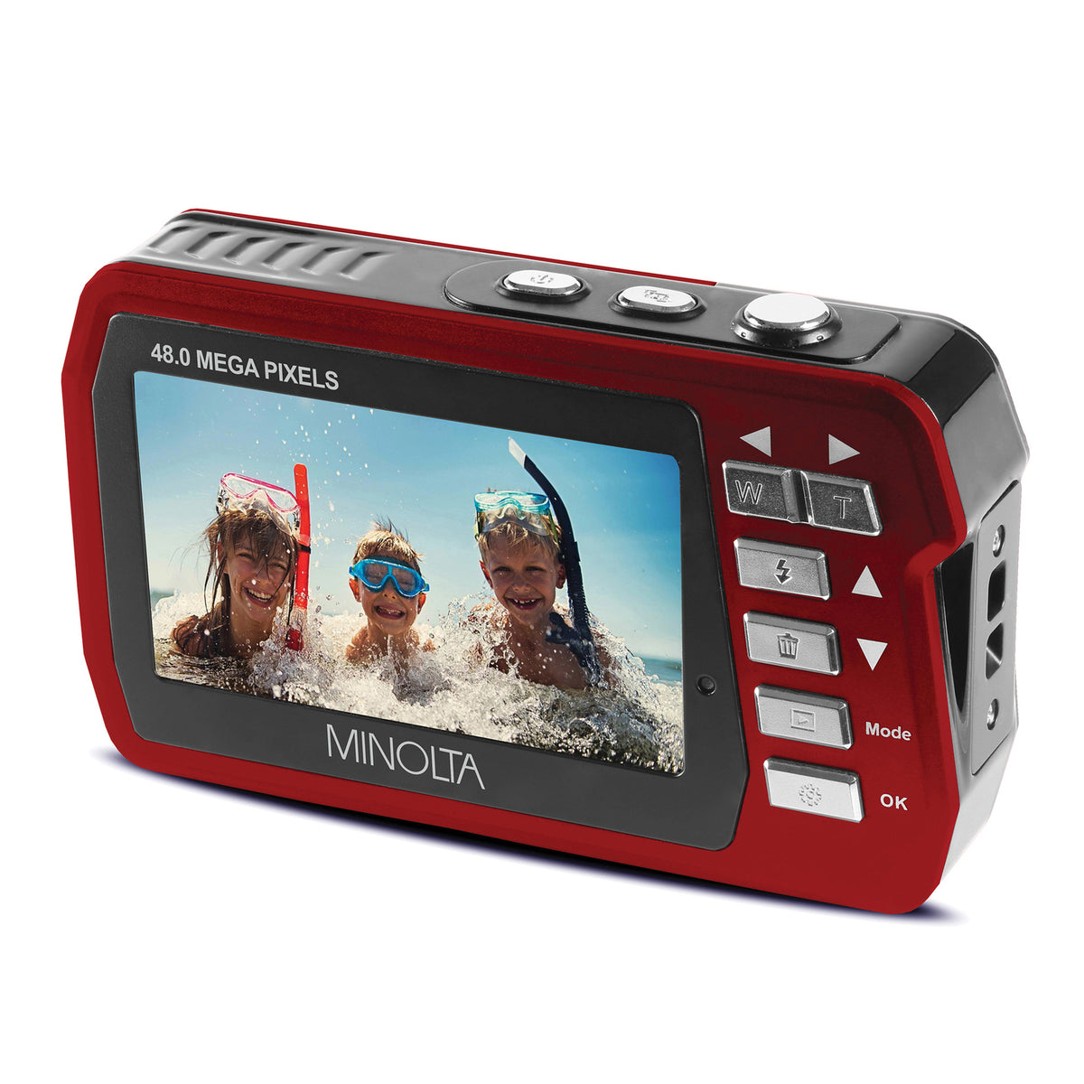 Minolta 48.0-Megapixel Waterproof Digital Camera (Red)