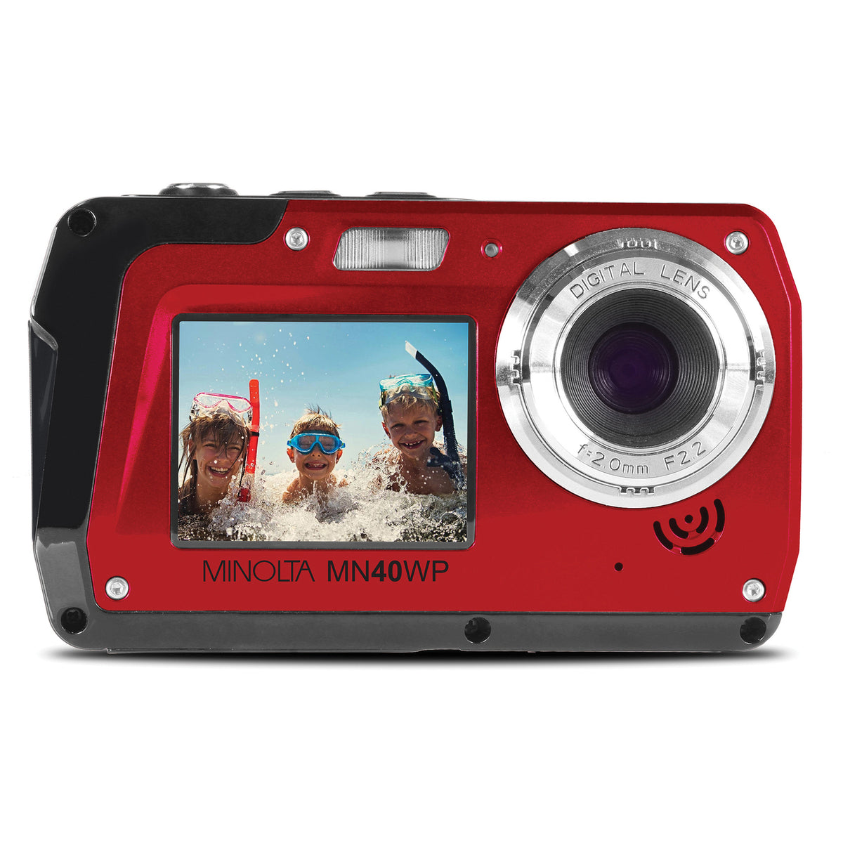 Minolta 48.0-Megapixel Waterproof Digital Camera (Red) - 2