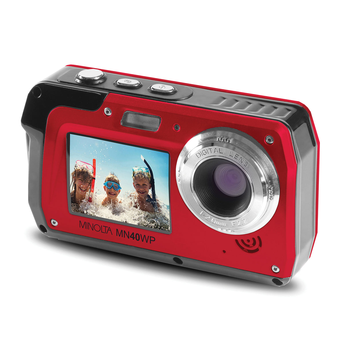 Minolta 48.0-Megapixel Waterproof Digital Camera (Red) - 3