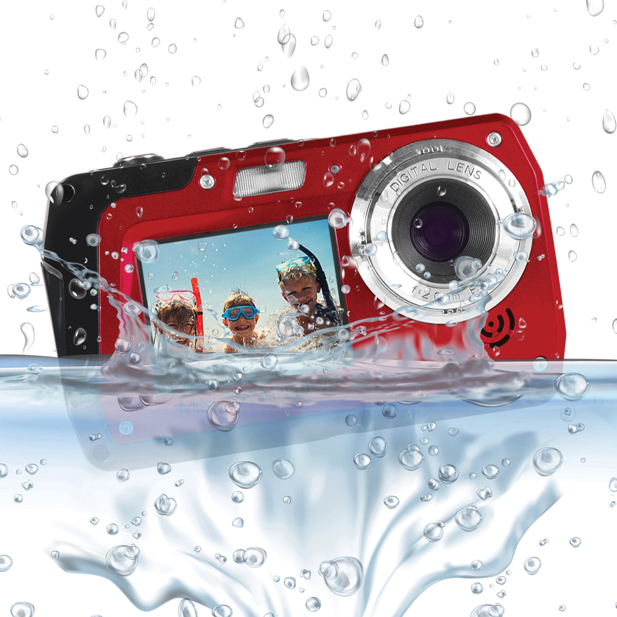 Minolta 48.0-Megapixel Waterproof Digital Camera (Red) - 4