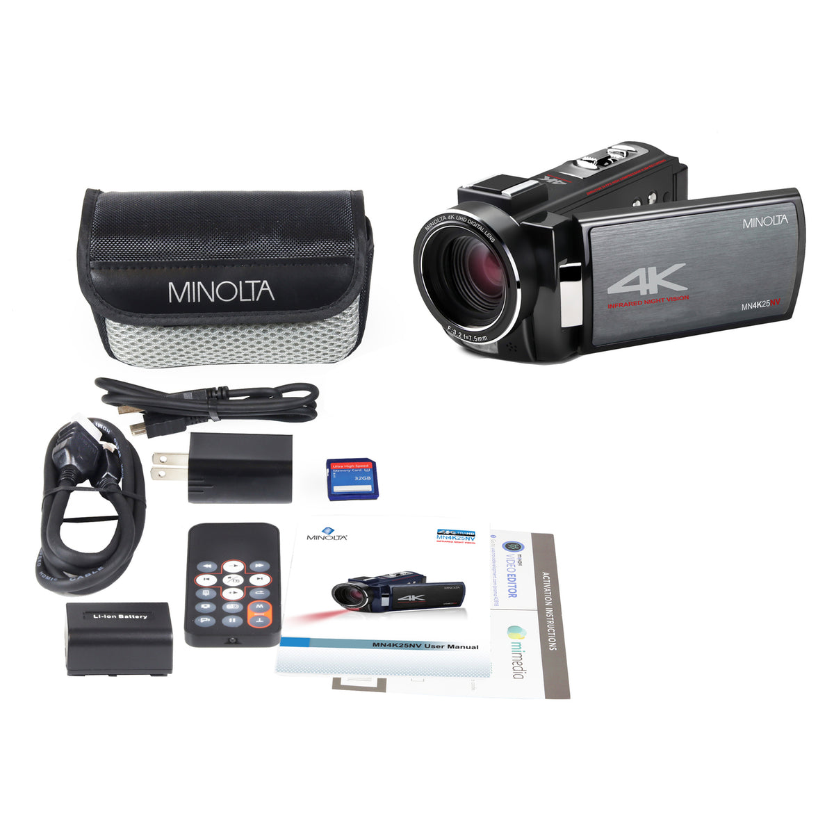 Minolta 4K-Ultra-HD IR Night Vision Camcorder