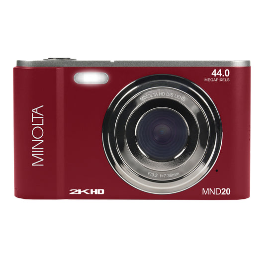 Minolta MND20 16x Digital Zoom 44 Quad HD Digital Camera (Red)