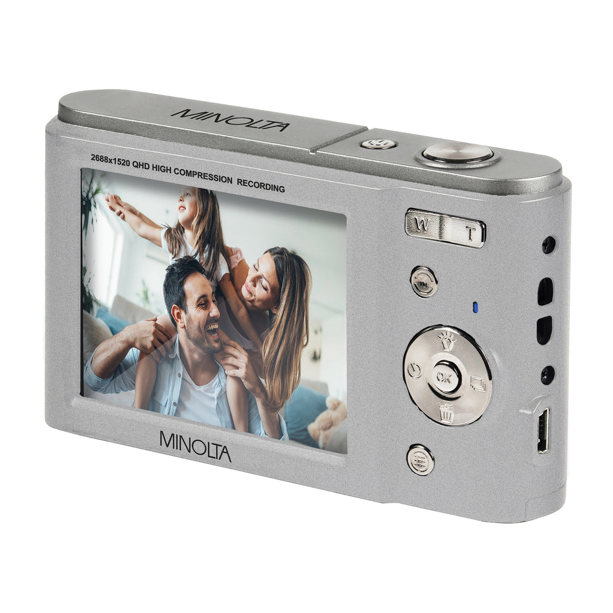 Minolta MND20 16x Digital Zoom 44 Quad HD Digital Camera (Silver) - 4