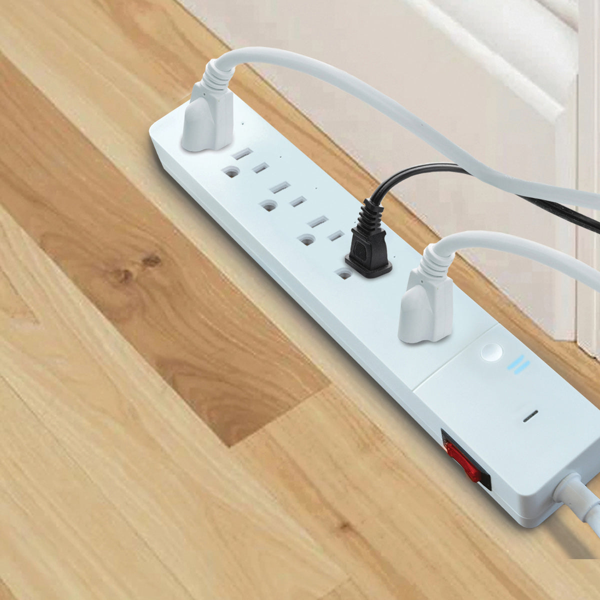 Energizer Connect 6-AC Outlet 1,200-Joules Smart Wi-Fi Surge Protector — White - 2