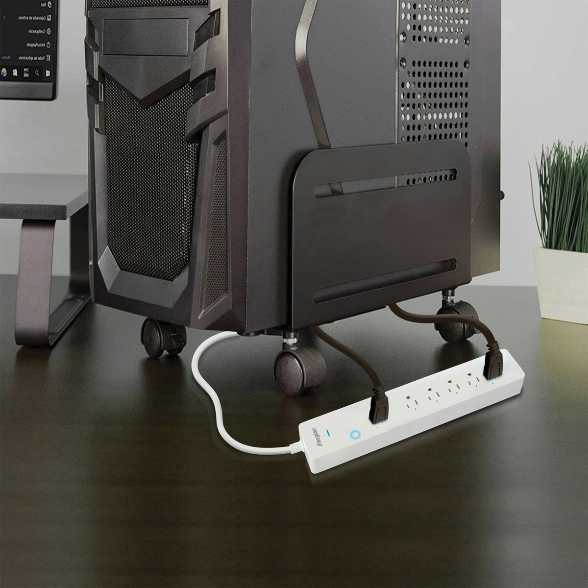Energizer Connect 6-AC Outlet 1,200-Joules Smart Wi-Fi Surge Protector — White - 3