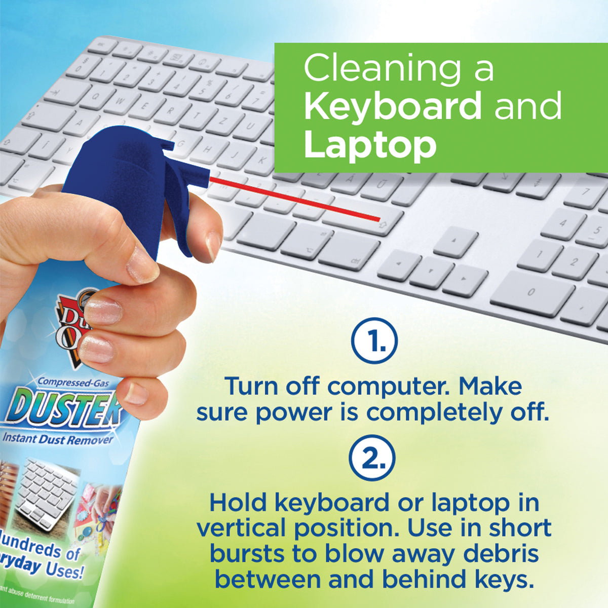 Dust-Off Compressed Gas Duster (2 Pack) - 8