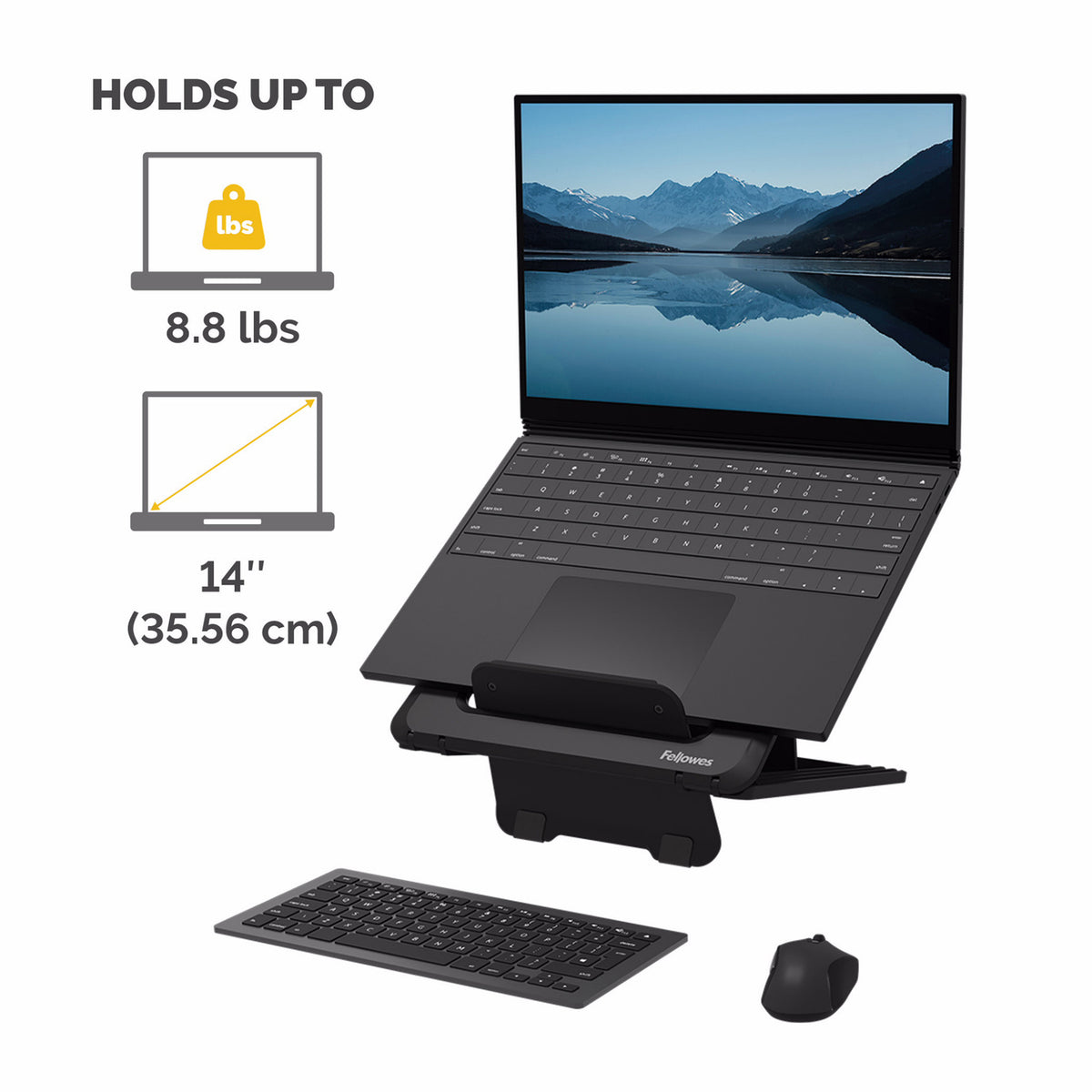 Fellowes Breyta Ergonomic Laptop Riser Stand (Black) - 8