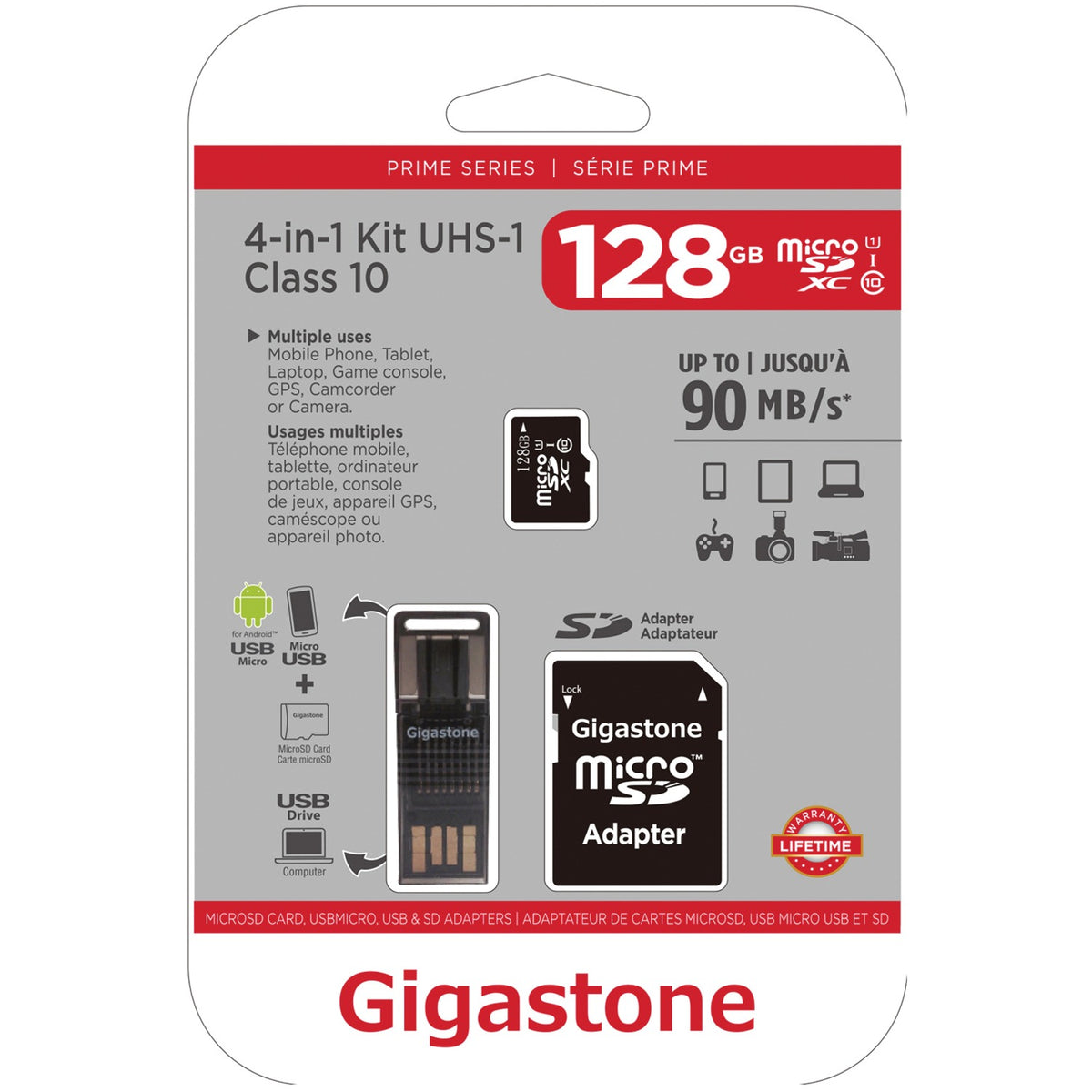 Gigastone Prime Series microSD Card 4-in-1 Kit (128 Gb) - 2