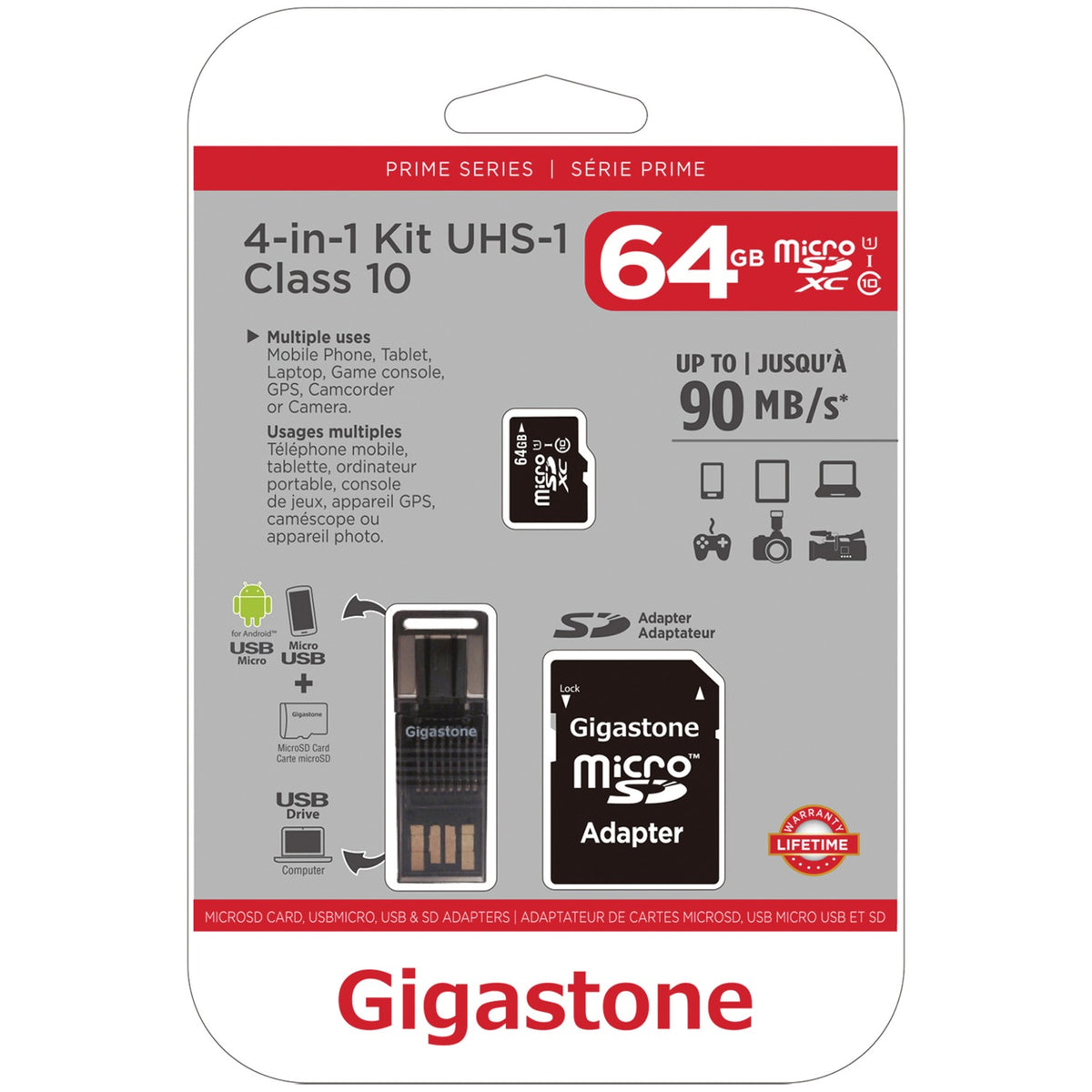 Gigastone Prime Series microSD Card 4-in-1 Kit (64 Gb) - 2