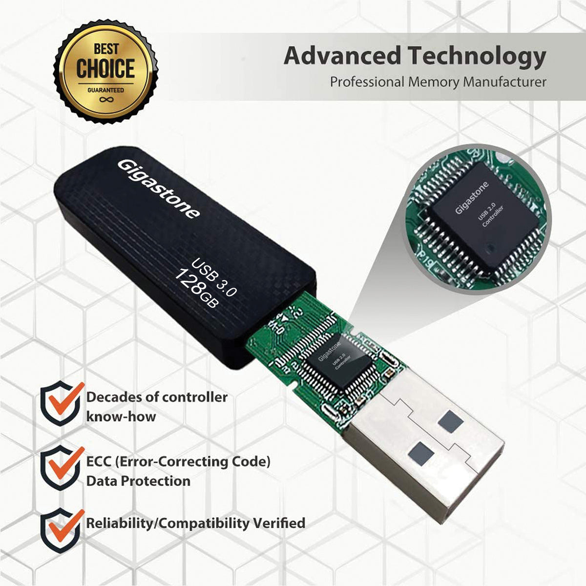 Gigastone Z30 USB 3.0 Retractable Flash Drive (128 Gb) - 3