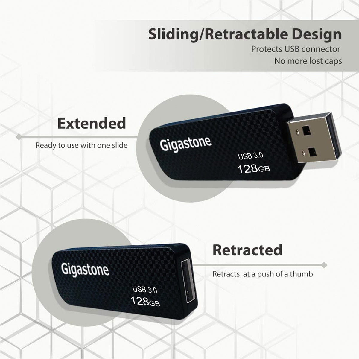 Gigastone Z30 USB 3.0 Retractable Flash Drive (128 Gb) - 5