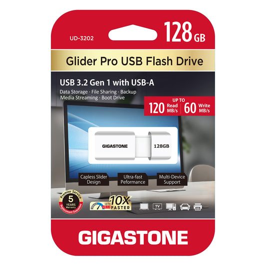 Gigastone USB 3.1 Type-A Flash Drive, 128 Gb