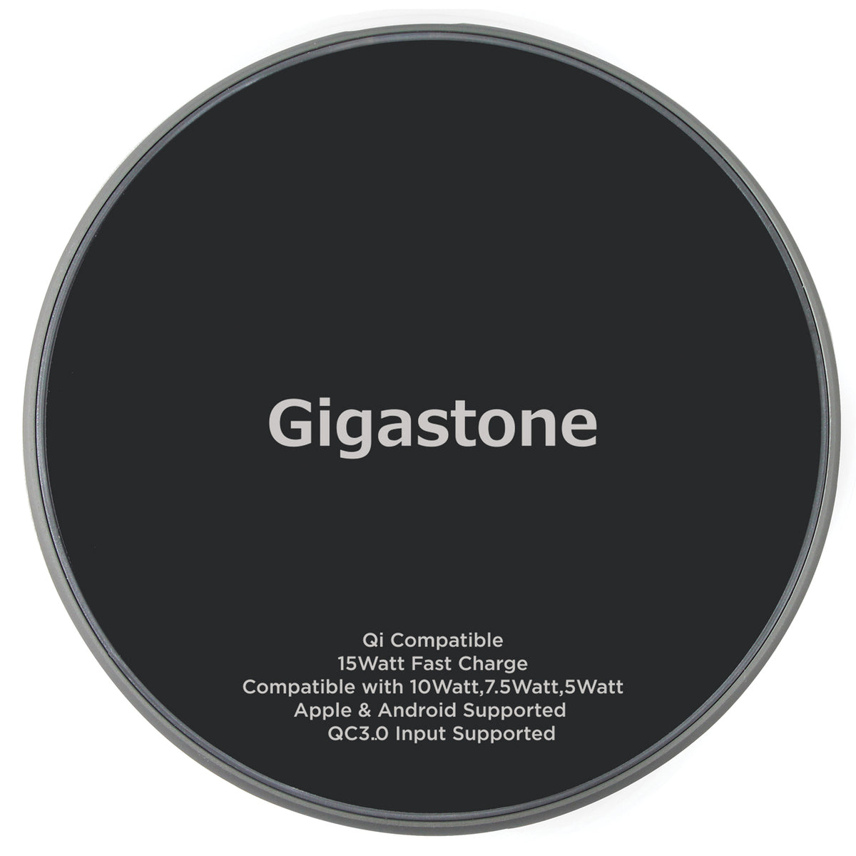 Gigastone Qi Certified Fast Wireless Charging Pad — Black - 5