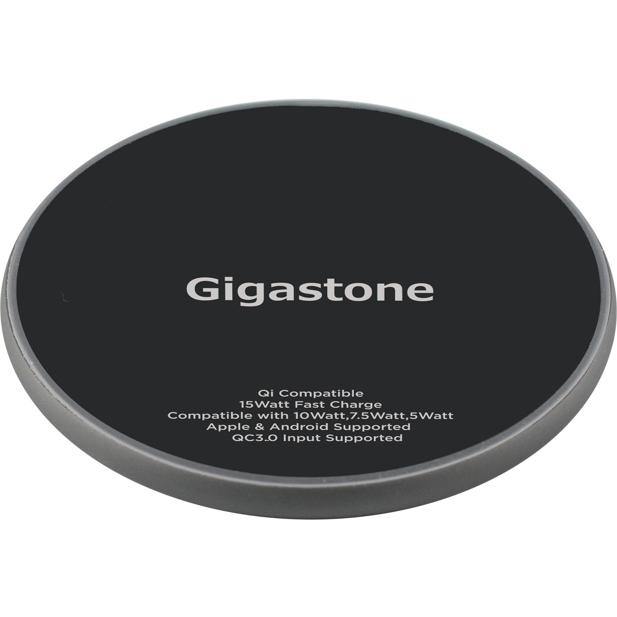 Gigastone Qi Certified Fast Wireless Charging Pad — Black - 7