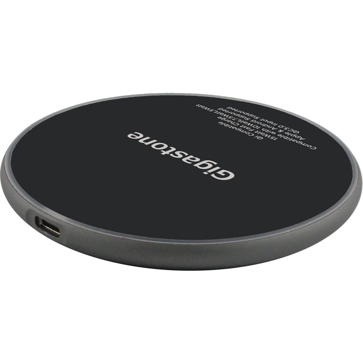 Gigastone Qi Certified Fast Wireless Charging Pad — Black - 8