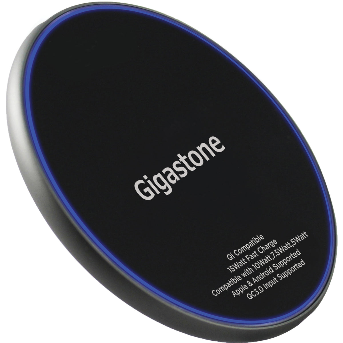 Gigastone Qi Certified Fast Wireless Charging Pad — Black - 4