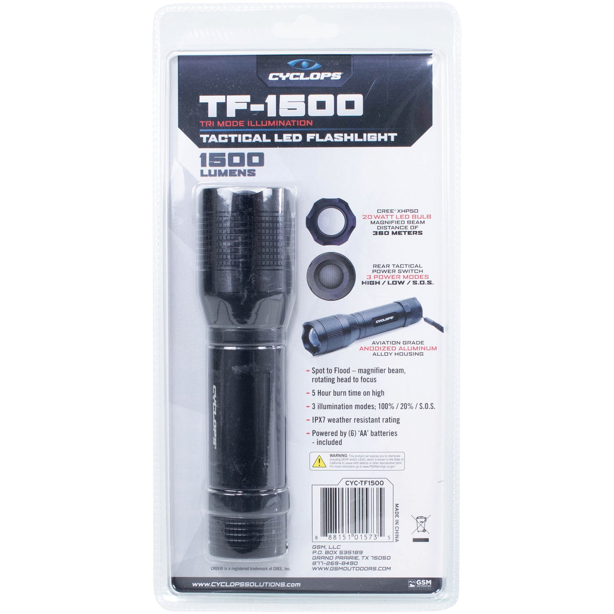 Cyclops 1,500-Lumen Tactical Flashlight - 9