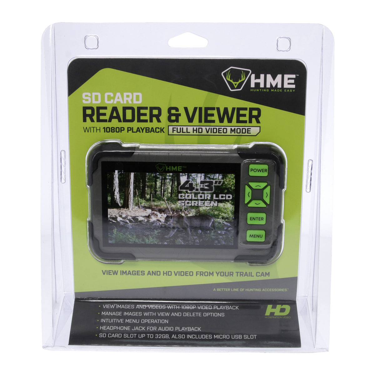 Hme 1080p HD SD Card Reader/Viewer with 4.3-In. LCD Screen - 4