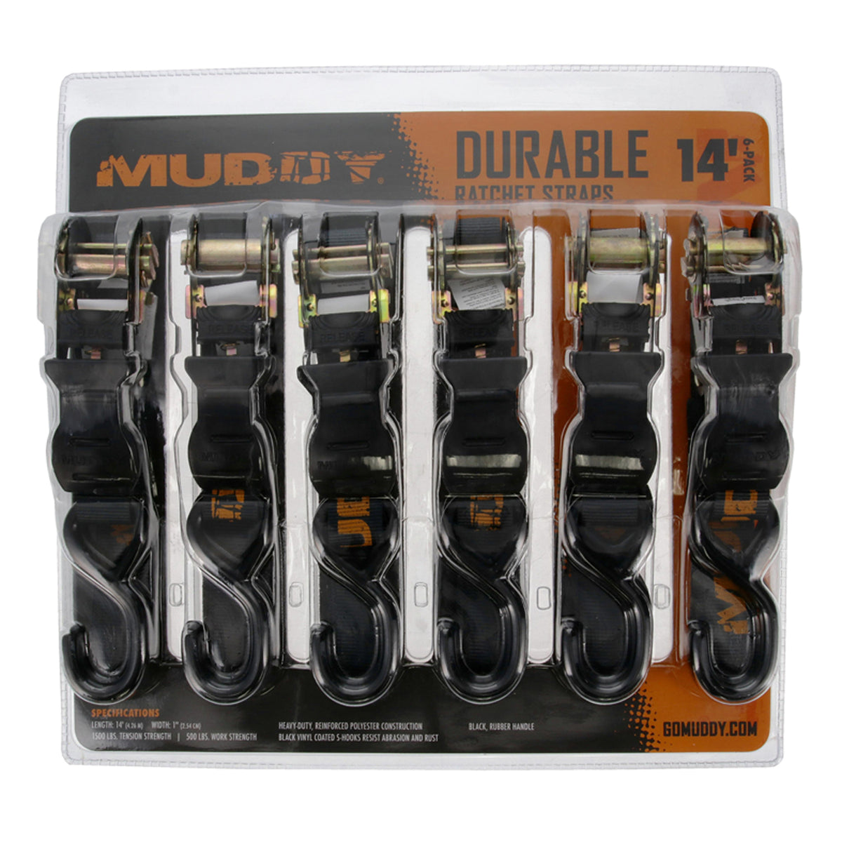 Muddy 1-In. X 14-Ft. Durable Ratchet Straps - 2