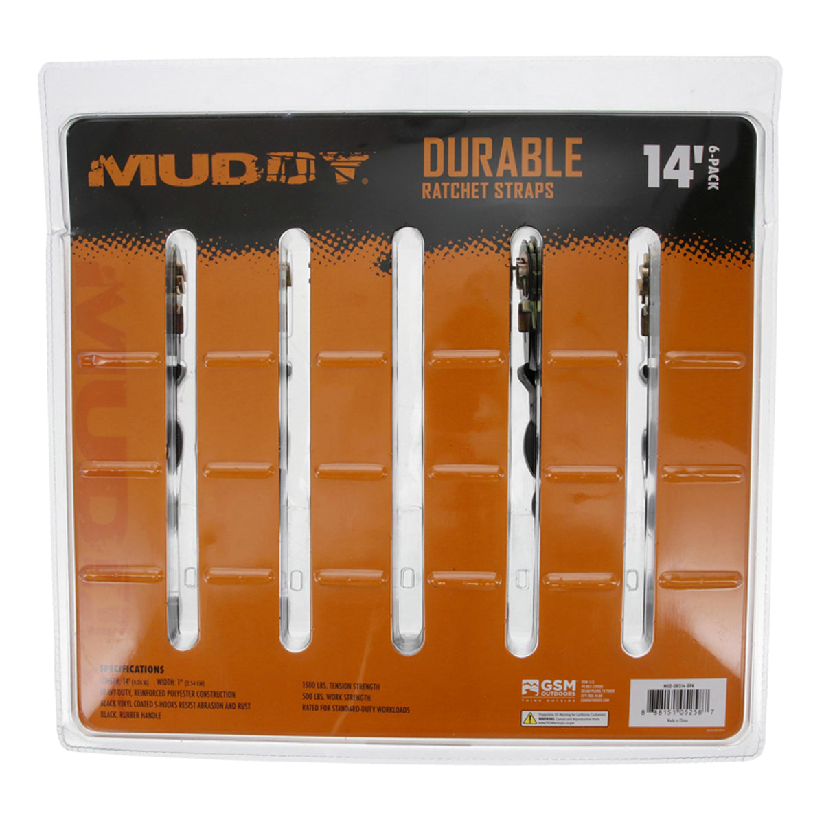 Muddy 1-In. X 14-Ft. Durable Ratchet Straps - 5