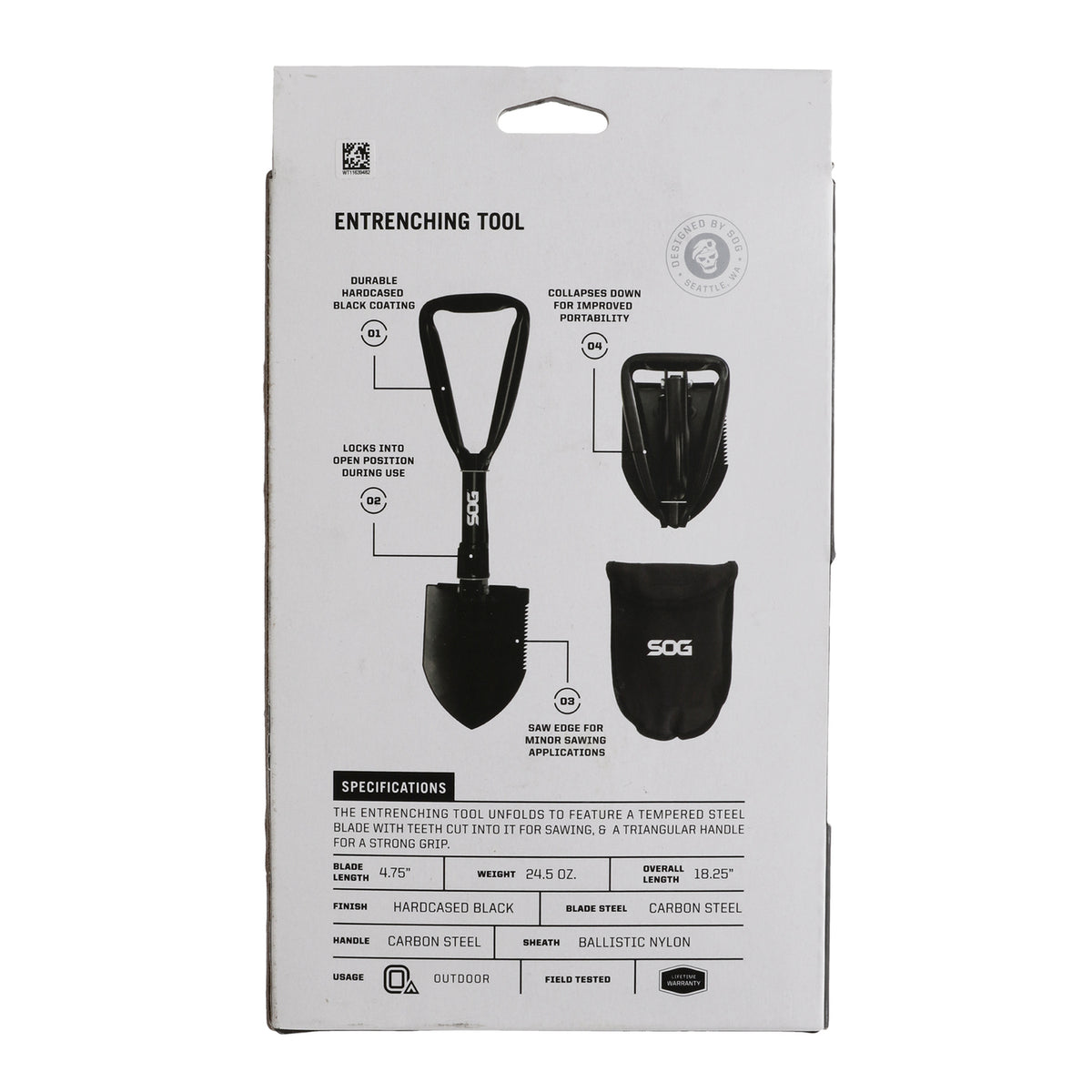 SOG 3-in-1 Entrenching Tool, Black - 12