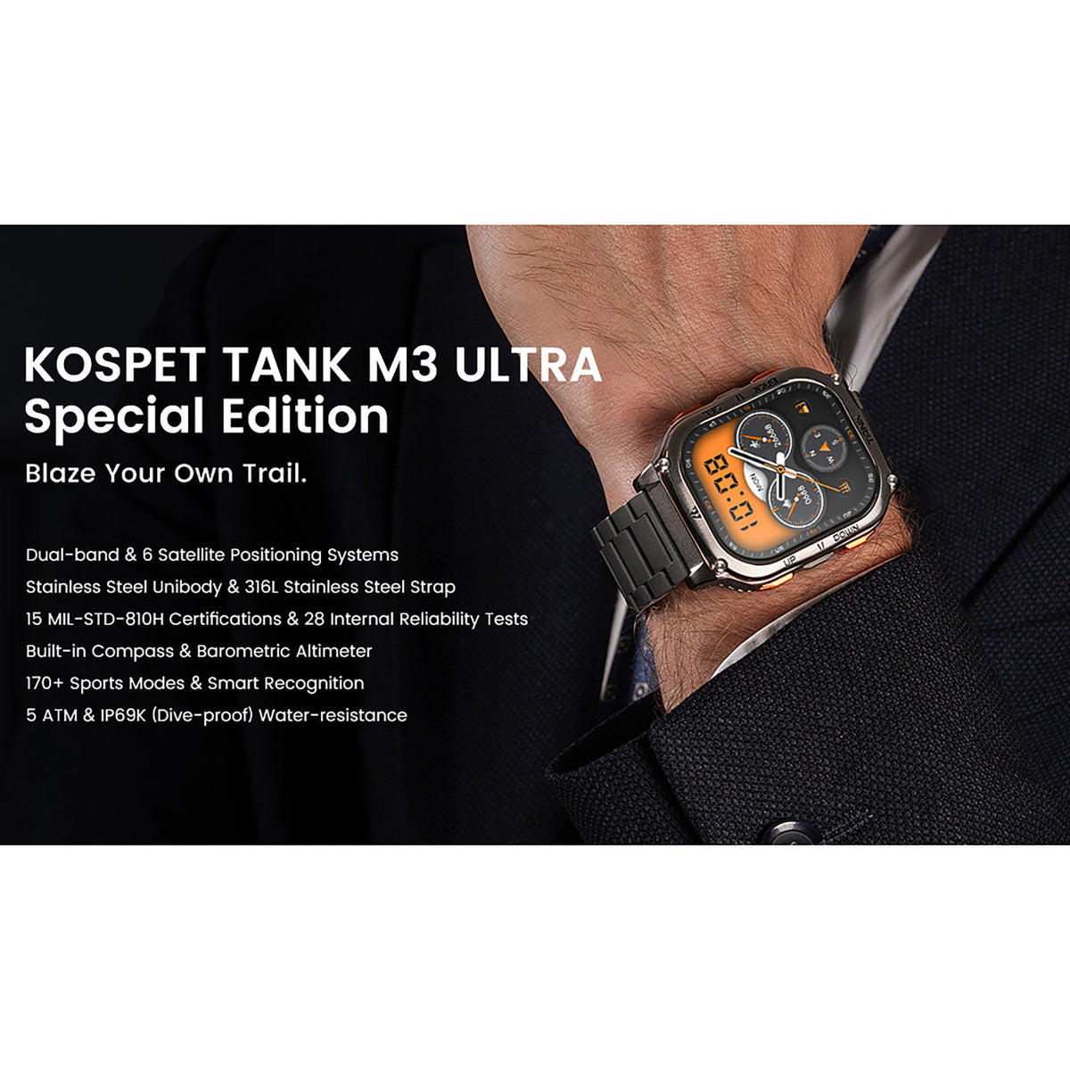 Kospet Tank M3 Ultra GPS Smartwatch