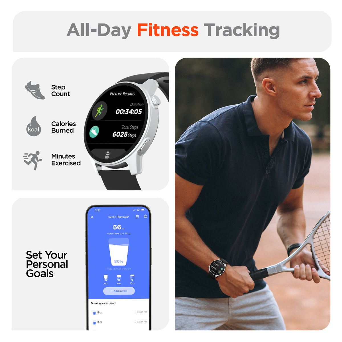 HyperGear Activ8 Smartwatch/Fitness Tracker - 10