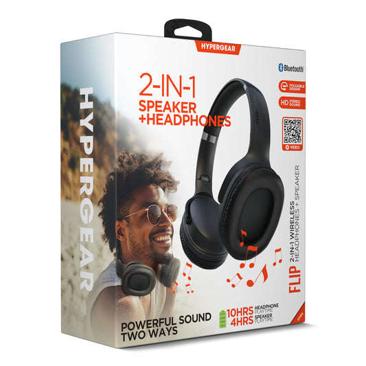 HyperGear Flip 2-in-1 Bluetooth Folding Over-Ear Headphones