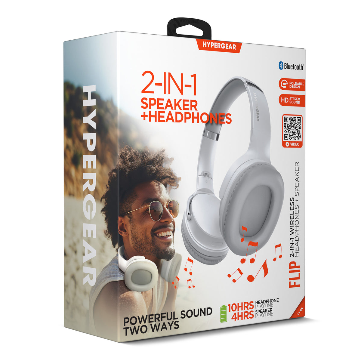 HyperGear Flip 2-in-1 Bluetooth Folding Over-Ear Headphones