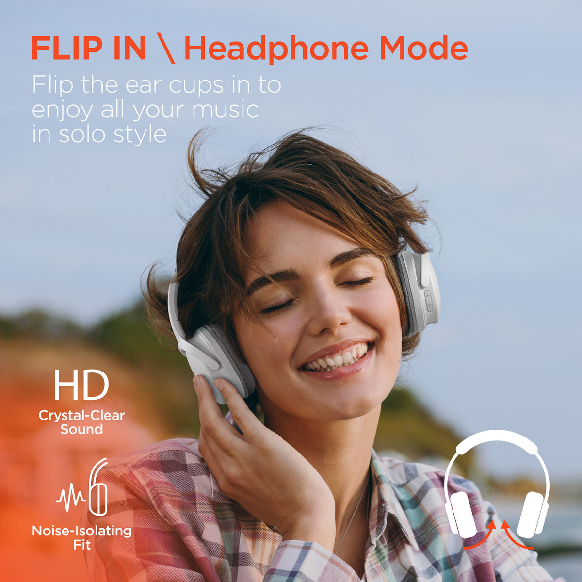 HyperGear Flip 2-in-1 Bluetooth Folding Over-Ear Headphones - 3