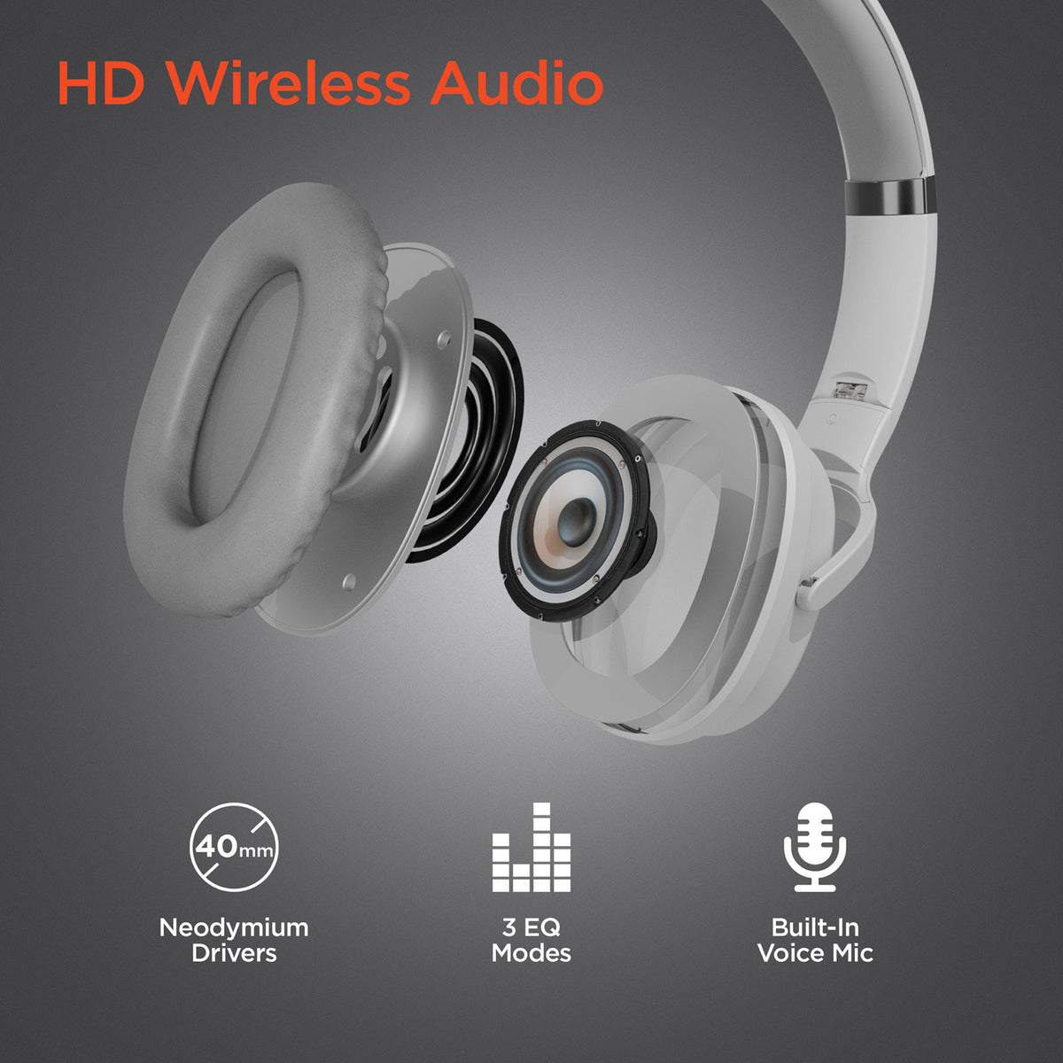 HyperGear Flip 2-in-1 Bluetooth Folding Over-Ear Headphones - 5