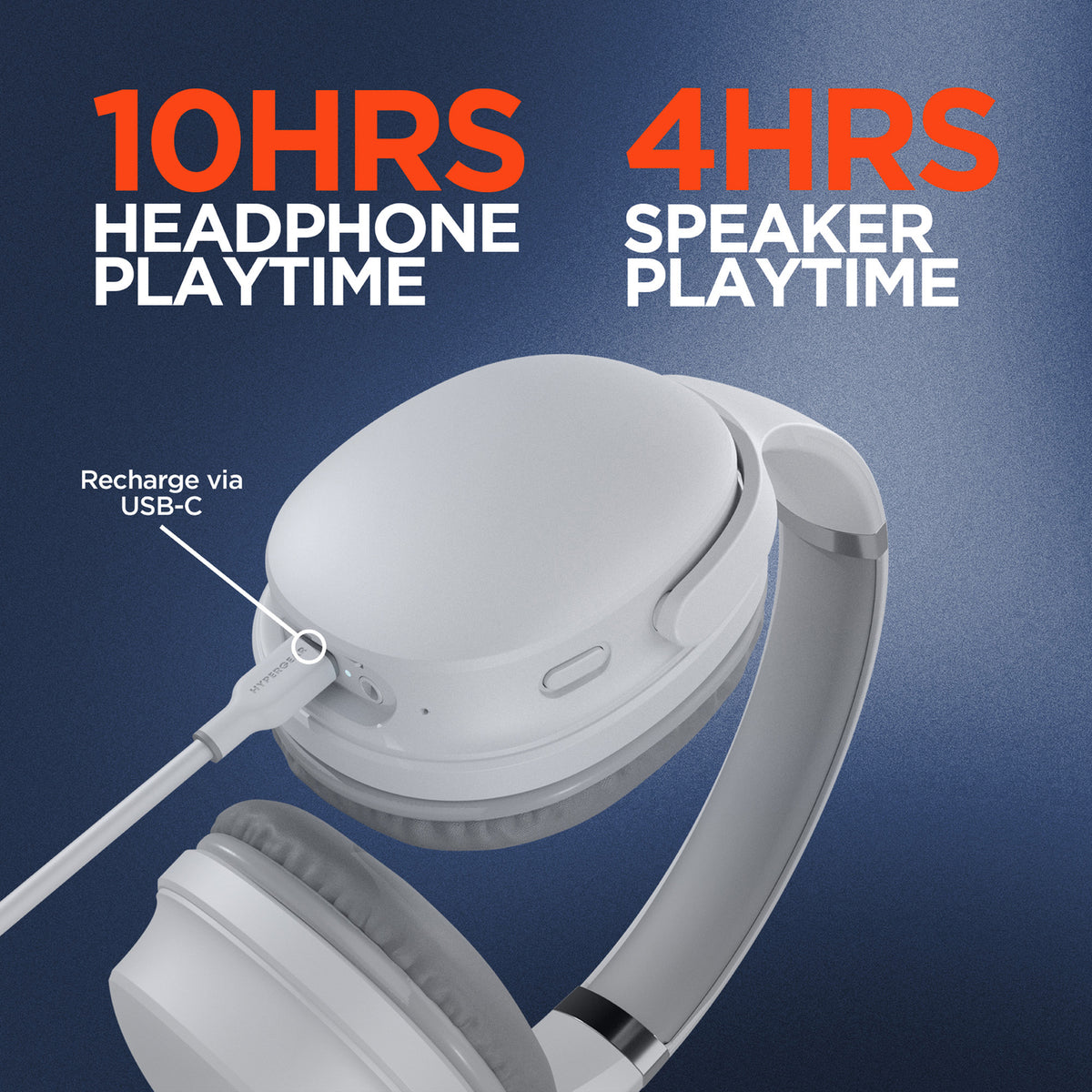 HyperGear Flip 2-in-1 Bluetooth Folding Over-Ear Headphones - 8