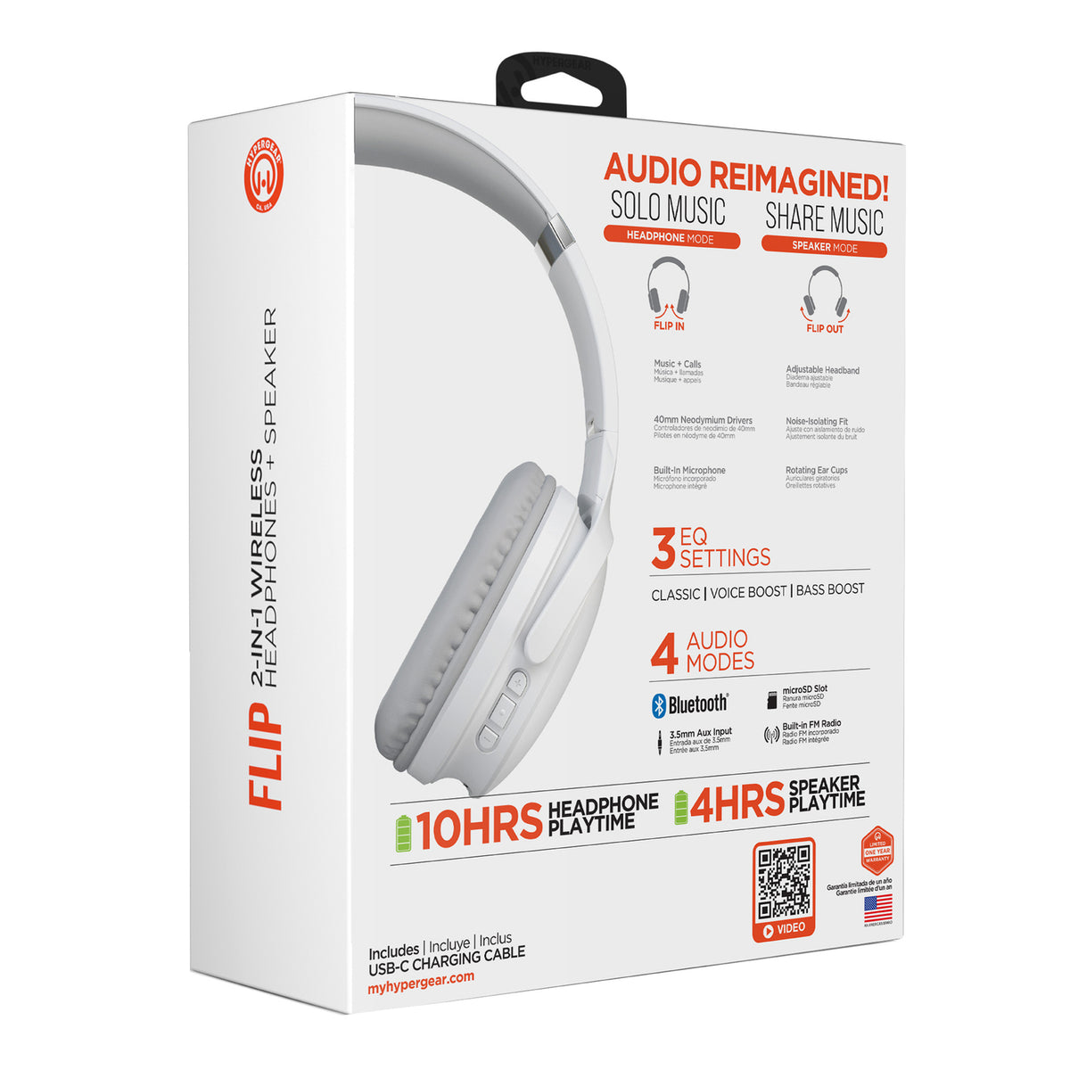 HyperGear Flip 2-in-1 Bluetooth Folding Over-Ear Headphones - 11