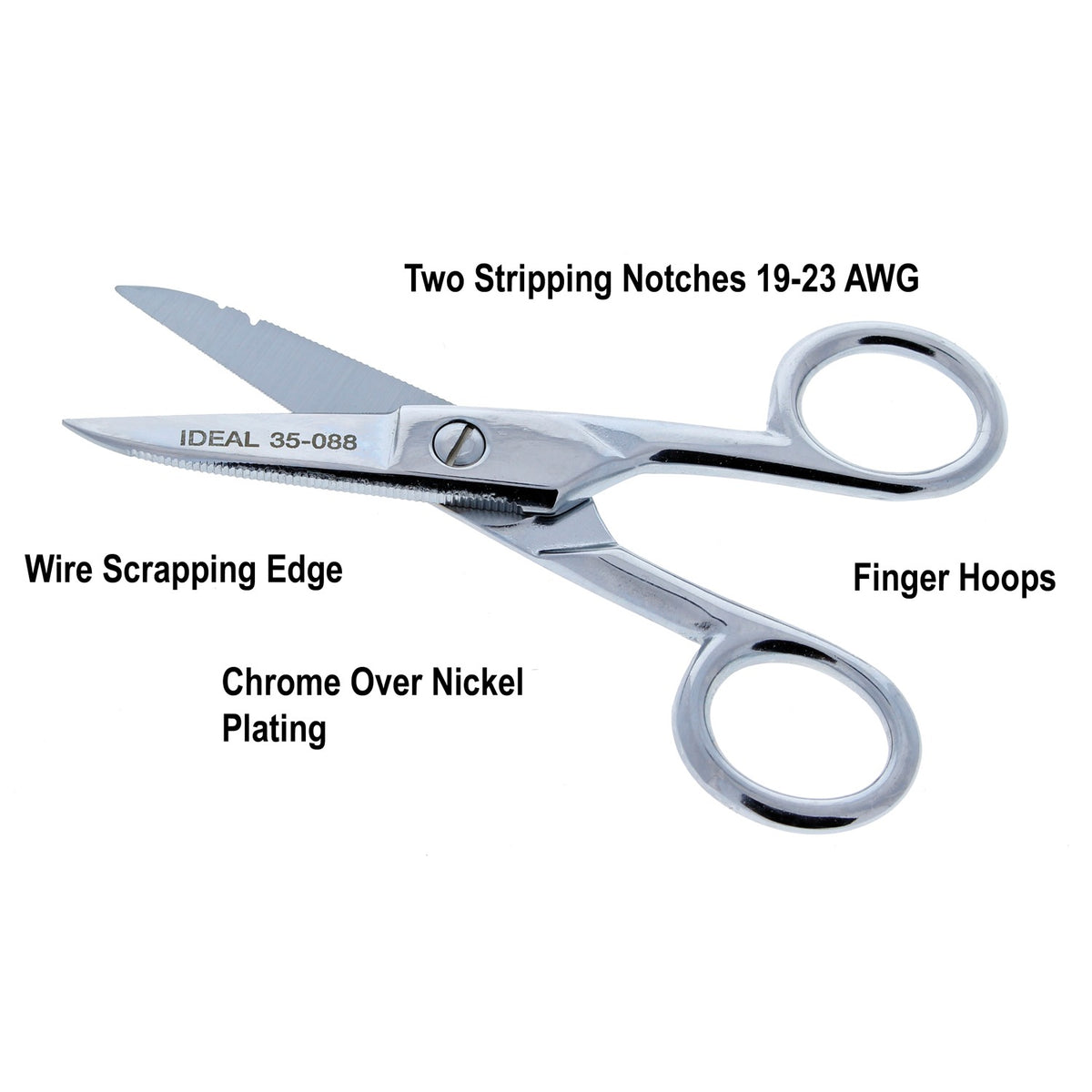 Ideal Electrician's Scissors with Stripping Notch - 11