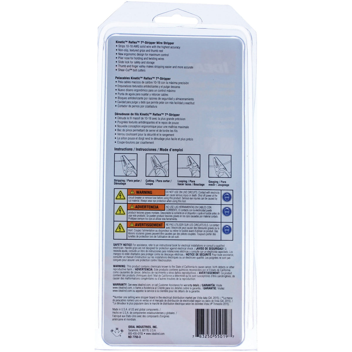 Ideal Kinetic Reflex T-Stripper Wire Stripper - 6