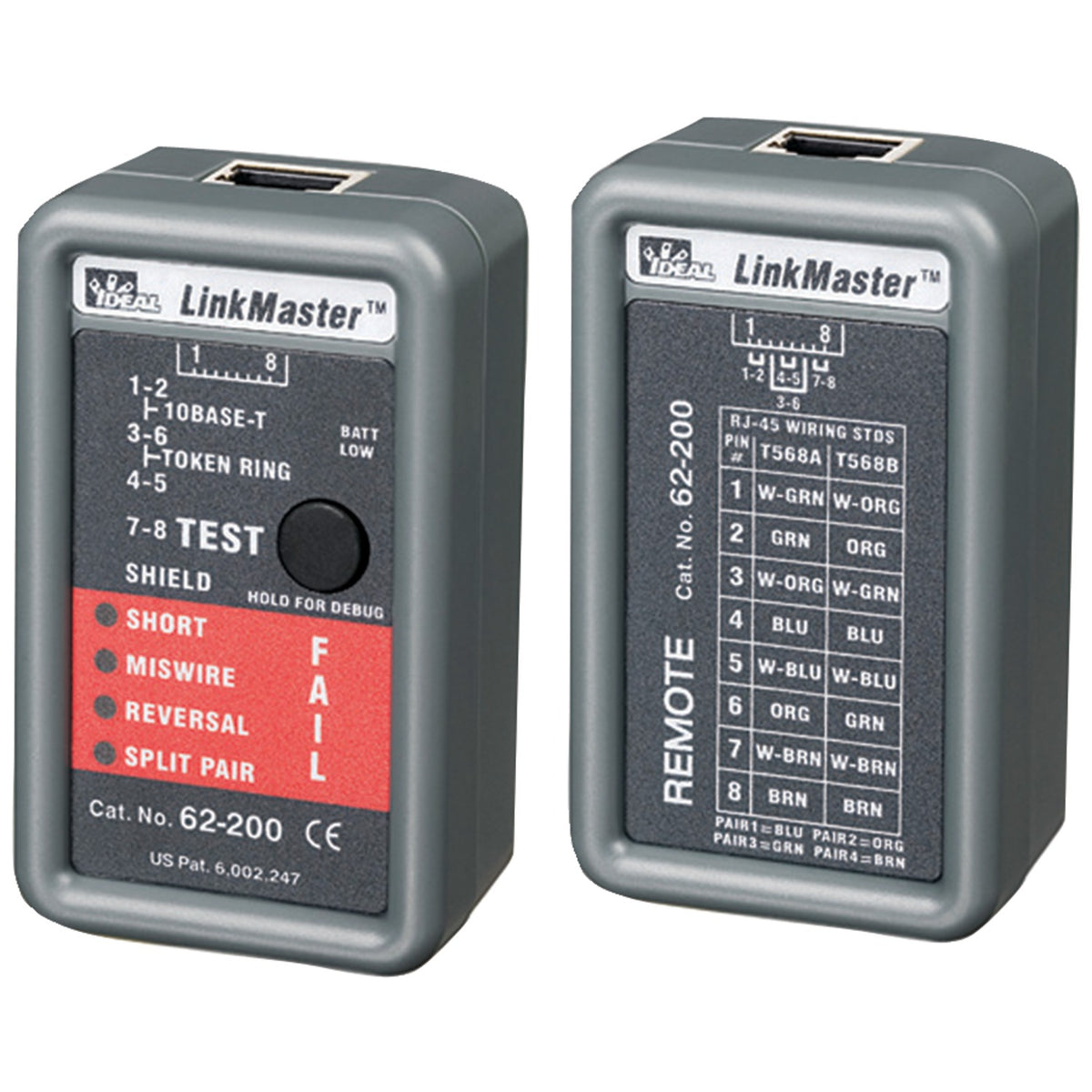 Ideal LinkMaster RJ45 CAT5E/6 Ethernet Wiremapper Tester